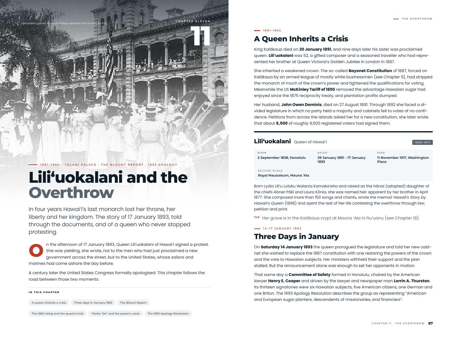 Inside the book: Chapter 11, Liliʻuokalani and the Overthrow