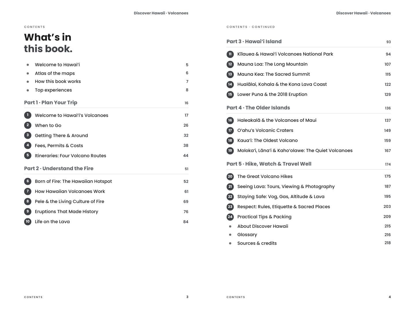 Inside the book: The contents: five parts and 24 chapters