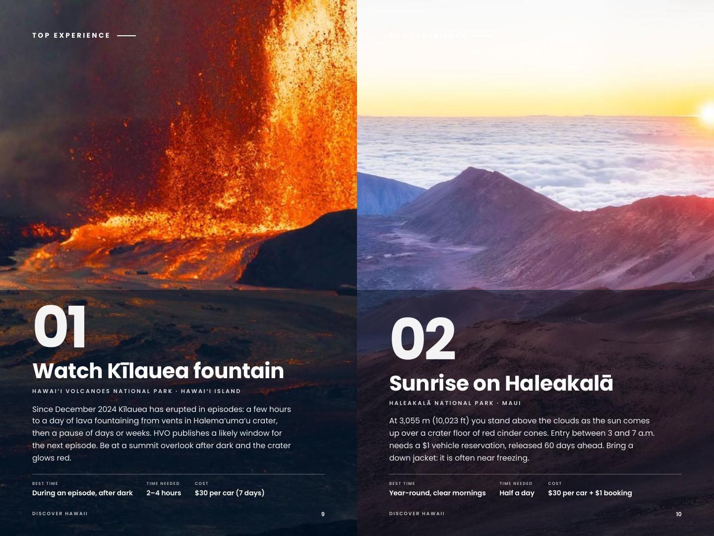 Inside the book: Top experiences: Kīlauea’s fountain and sunrise on Haleakalā