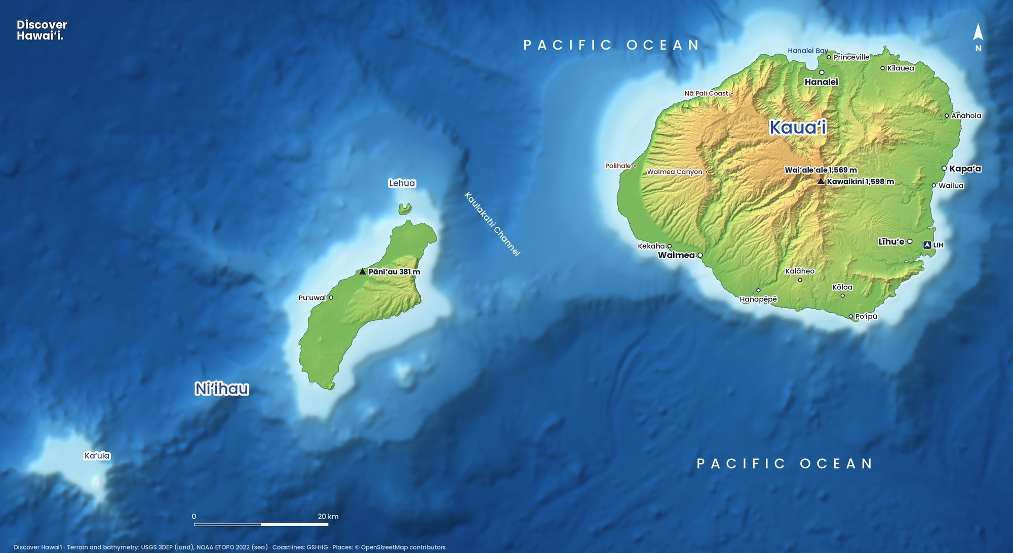 Map: Kauai and Niʻihau